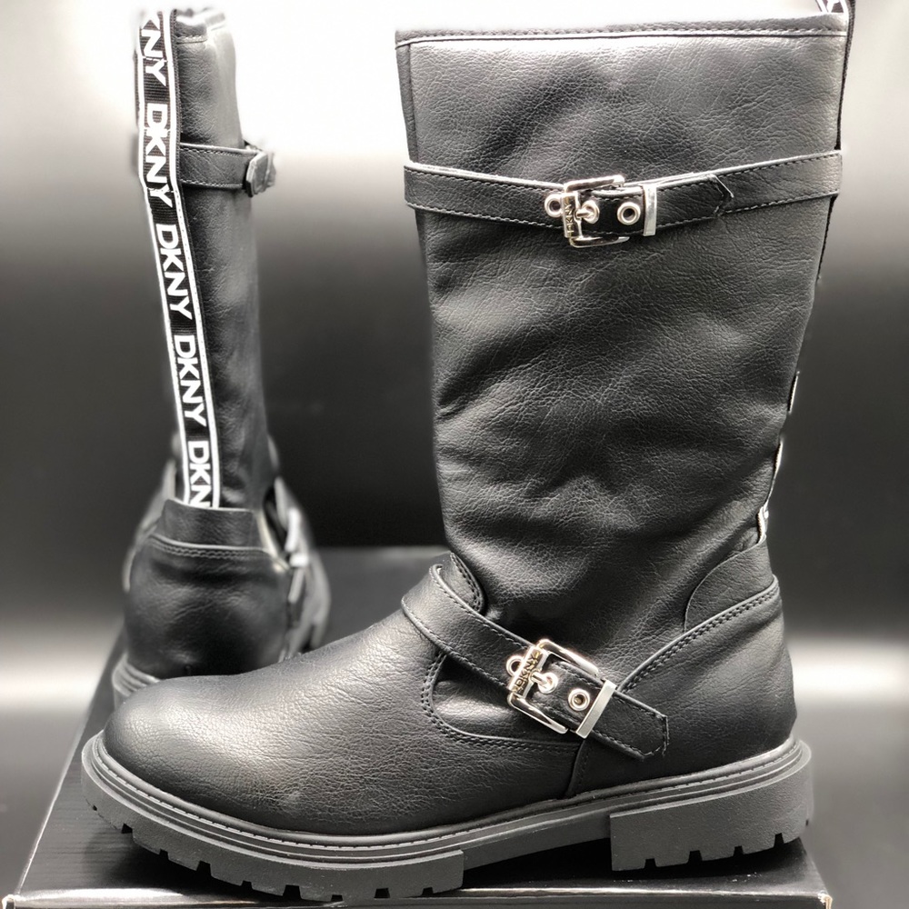 Brand New Black leather DKNY boots